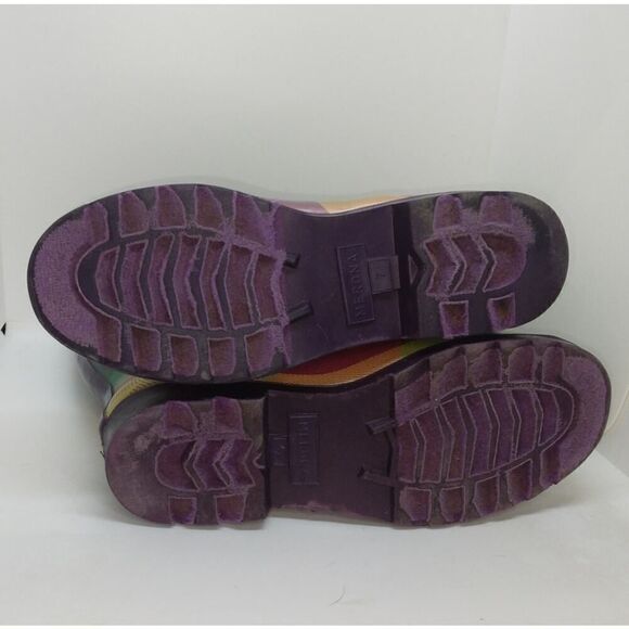 Merona Designer Womens Pre-owned Plaid Green/Yellow/Red Rain Boots - sz. 7 - Picture 6 of 6